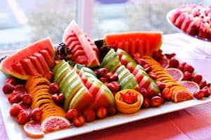 Plate of colourful fruit